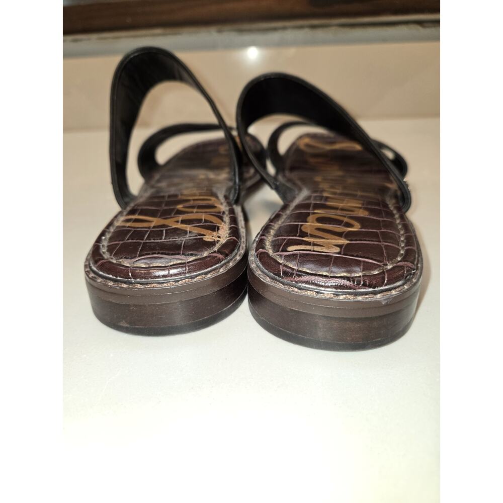 Sam Edelman Haydee Strappy Slide Sandals Open Toe Black Leather Size 9.5 - Picture 3 of 5